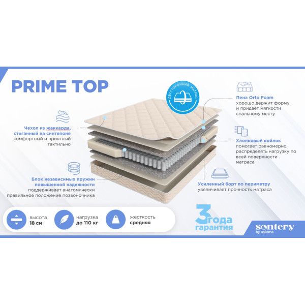 Матрас Аскона Sontery Prime Top